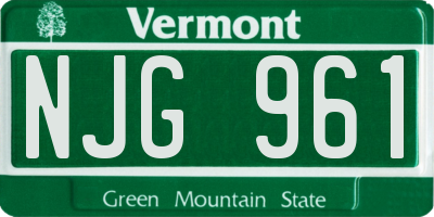 VT license plate NJG961
