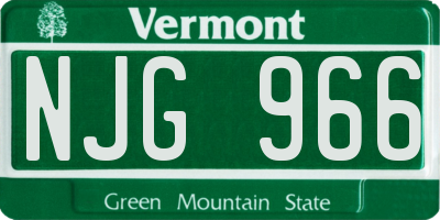 VT license plate NJG966