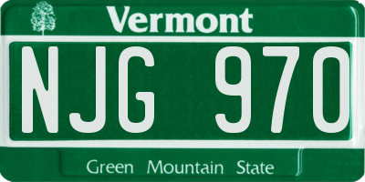 VT license plate NJG970
