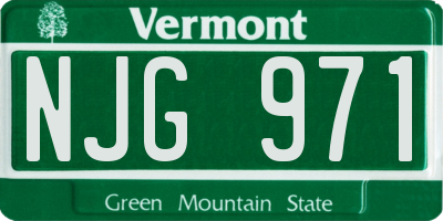 VT license plate NJG971