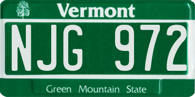 VT license plate NJG972