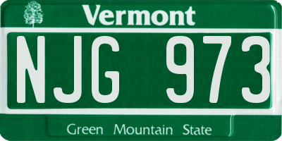 VT license plate NJG973