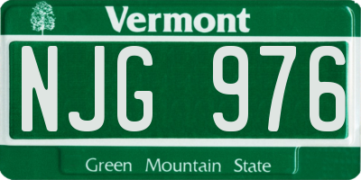 VT license plate NJG976