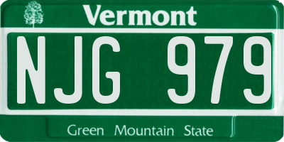 VT license plate NJG979