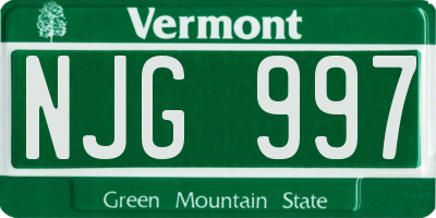 VT license plate NJG997