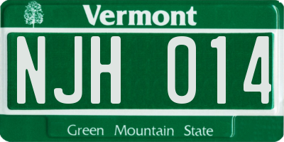 VT license plate NJH014