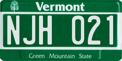 VT license plate NJH021