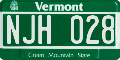 VT license plate NJH028