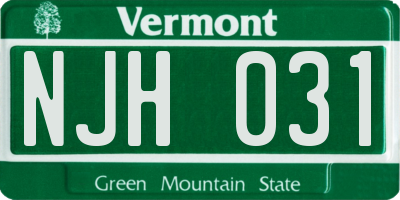 VT license plate NJH031