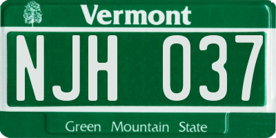 VT license plate NJH037