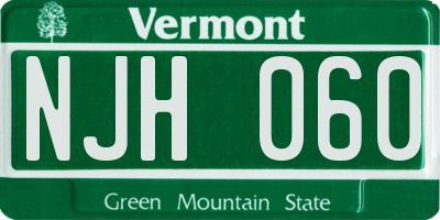 VT license plate NJH060