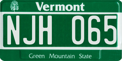 VT license plate NJH065