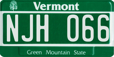 VT license plate NJH066