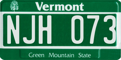 VT license plate NJH073