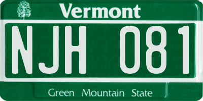 VT license plate NJH081