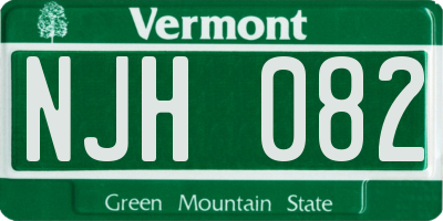 VT license plate NJH082