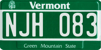 VT license plate NJH083