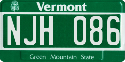 VT license plate NJH086