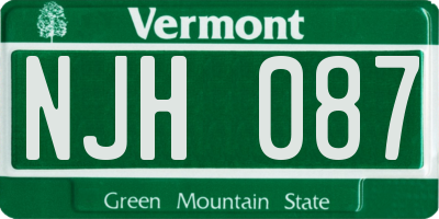 VT license plate NJH087
