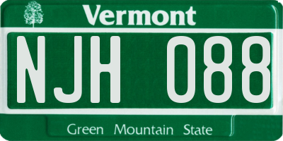VT license plate NJH088