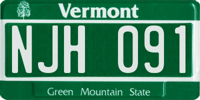 VT license plate NJH091