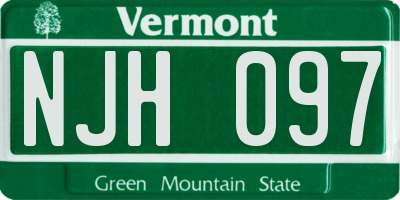 VT license plate NJH097