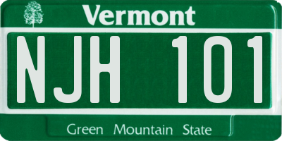 VT license plate NJH101