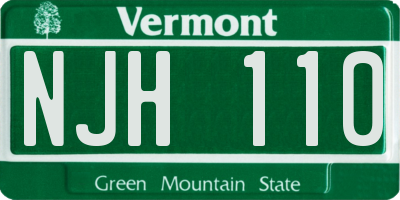 VT license plate NJH110