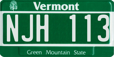 VT license plate NJH113