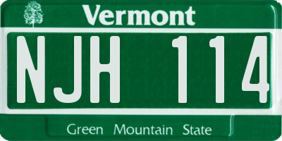 VT license plate NJH114