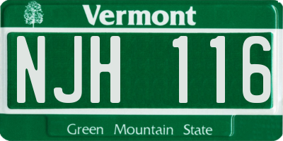 VT license plate NJH116