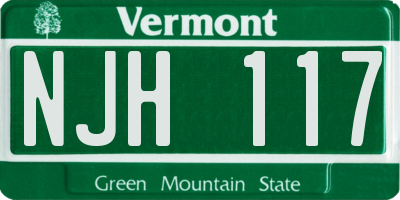 VT license plate NJH117