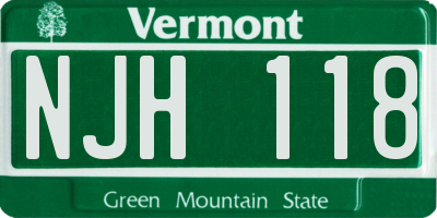 VT license plate NJH118