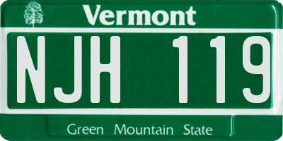 VT license plate NJH119