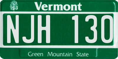VT license plate NJH130