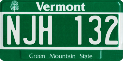 VT license plate NJH132