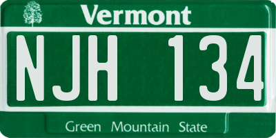 VT license plate NJH134