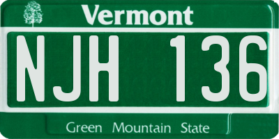 VT license plate NJH136
