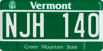 VT license plate NJH140