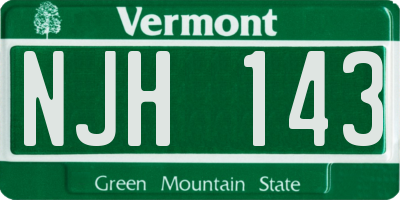 VT license plate NJH143