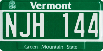VT license plate NJH144