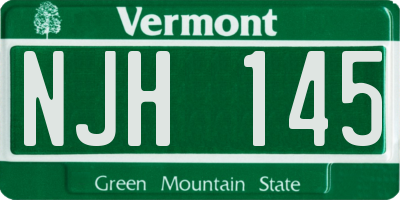 VT license plate NJH145