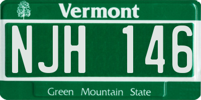 VT license plate NJH146