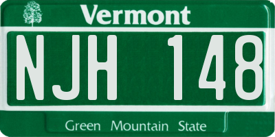 VT license plate NJH148