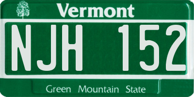 VT license plate NJH152