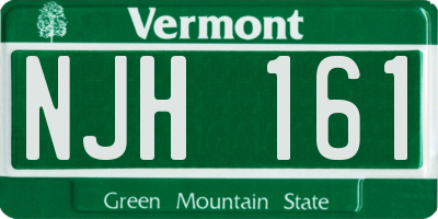 VT license plate NJH161