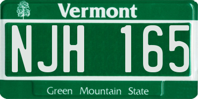 VT license plate NJH165