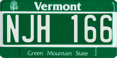 VT license plate NJH166