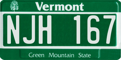 VT license plate NJH167