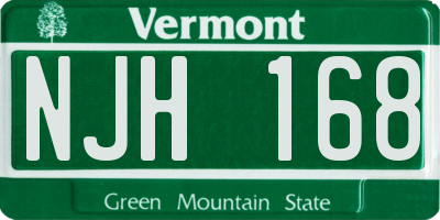 VT license plate NJH168
